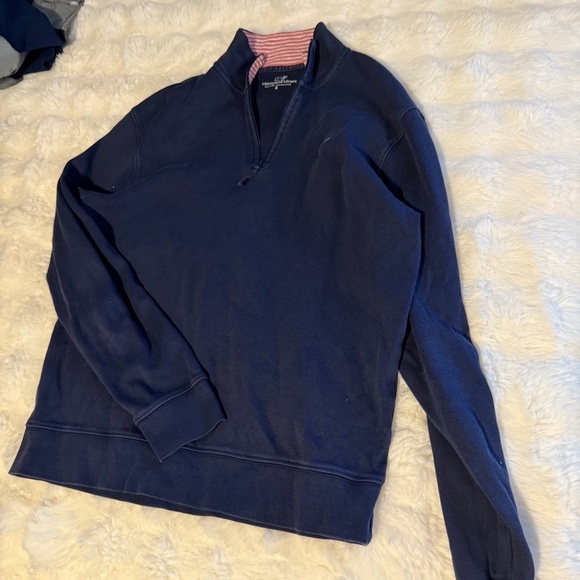 Preowned, Vineyard Vines Sweater Unisex Small Pullover 1/4 Zip Preppy Navy Blue - Picture 3 of 4